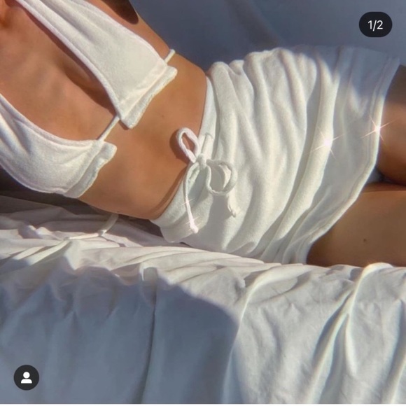 437 White Towel Terry Cloth Ellie Skirt - Picture 2 of 2